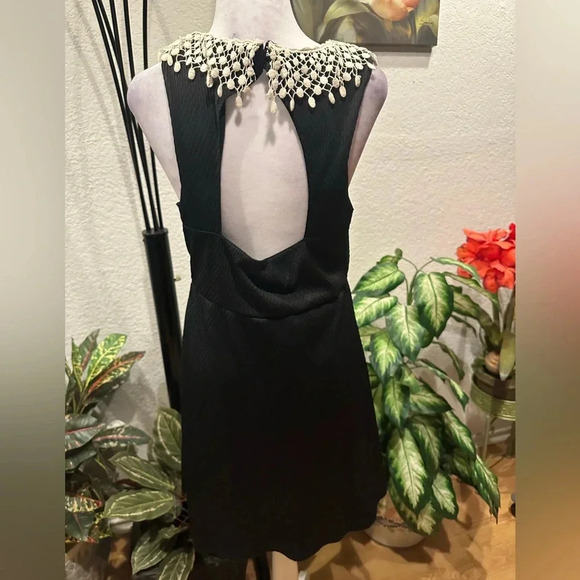 Free People cream lace/knit mini dress size L - Picture 6 of 12